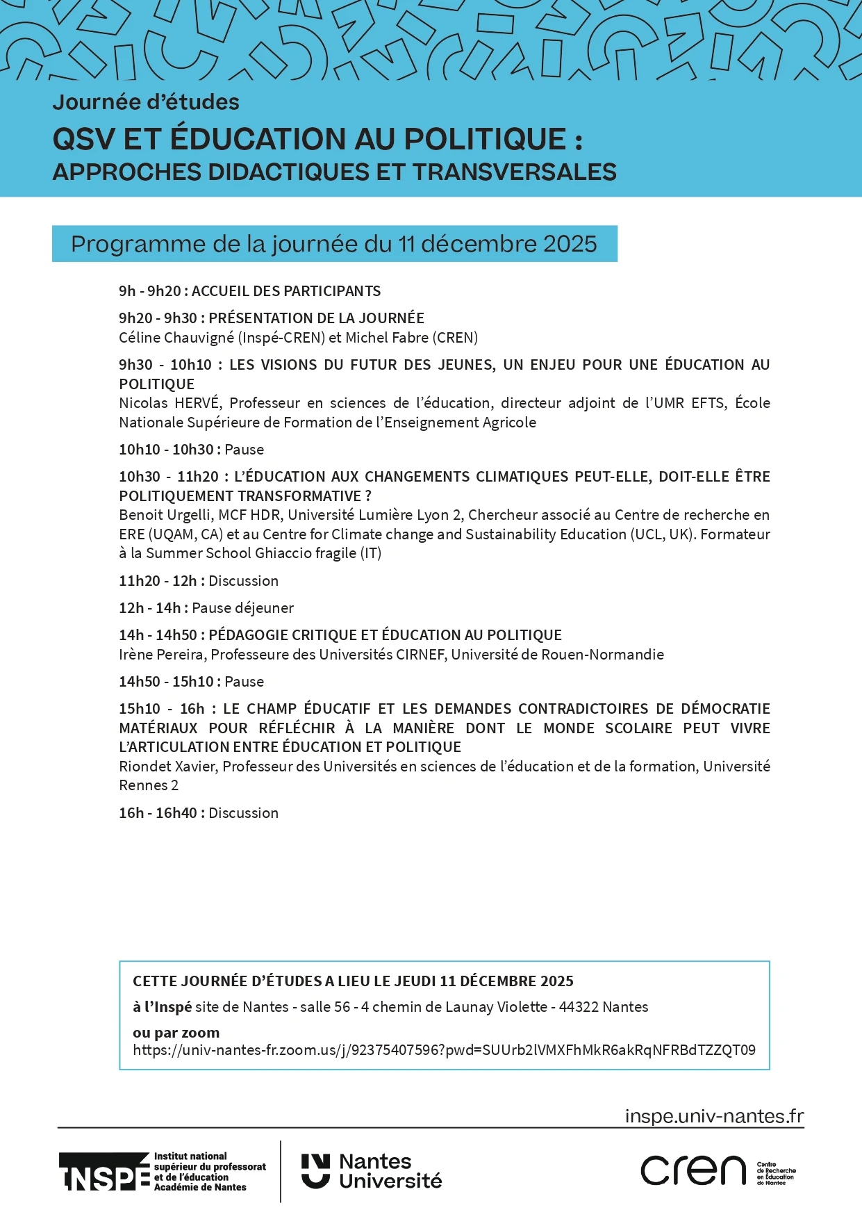 programme journée d'étude QSV 